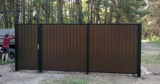 Купить распашные ворота из профнастила Полевской, цена от 2697 руб.
